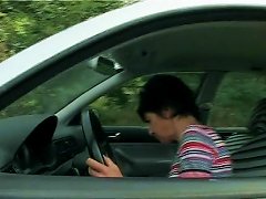 Free Porn Mature Brunette With Car Troubled Got Help From A Young Man